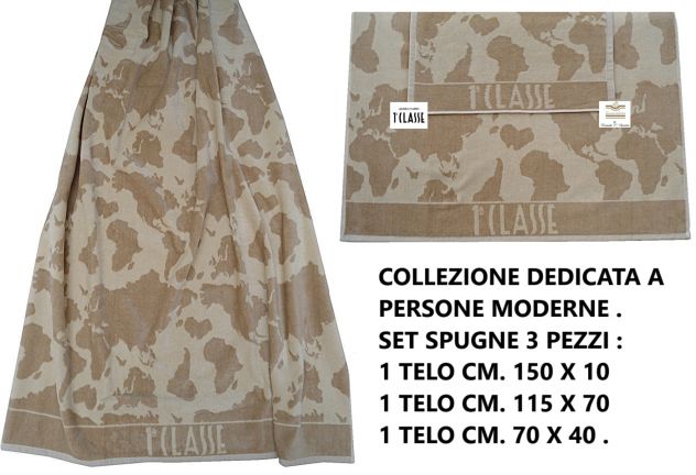 SET SPUGNE ALVIERO MARTINI 1^CLASSE COMPLETO BAGNO 3 ASCIUGAMANI MISURE MAX - Foto 9