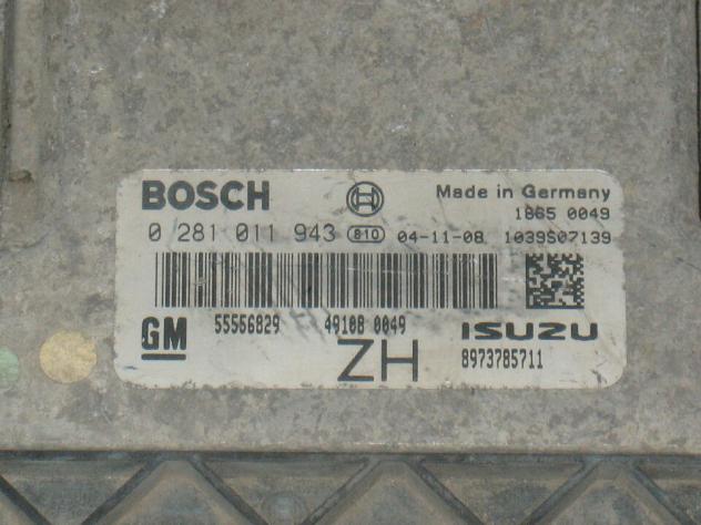0281011943 ECU OPEL ASTRA H 1.7 CDTI Z17DTH ZH 55556829 0281011943 - Foto 2