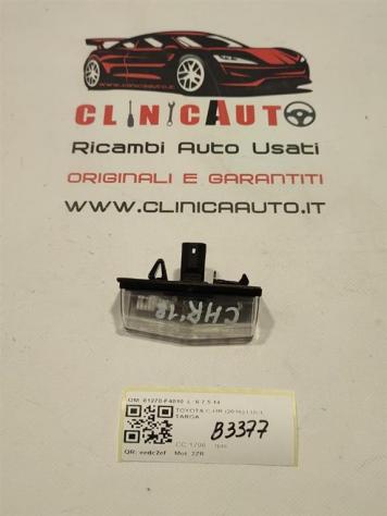 FANALE LUCE TARGA TOYOTA C-HR Ibrida 81270-F4010 2ZR (1623)