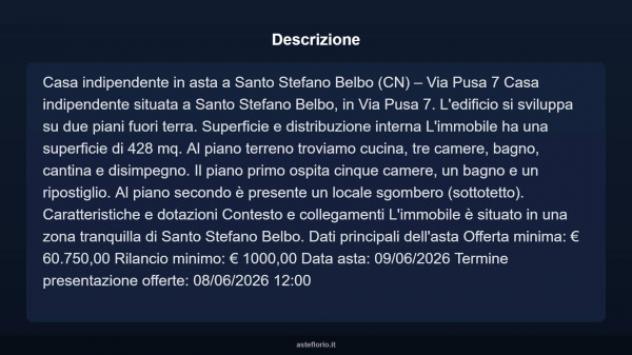 Immobile in asta di 428 m² con più di 5 locali in vendita a Santo Stefano Belbo - Foto 12