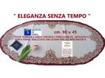 CENTRO OVALE RICAMO A MANO LINO PIZZO CANTU' AVORIO cm. 90 x 45