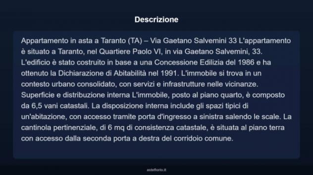 Immobile in asta di 120 m² con più di 5 locali in vendita a Taranto - Foto 3