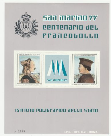 CENTENARIO DEL FRANCOBOLLO - San Marino 1977