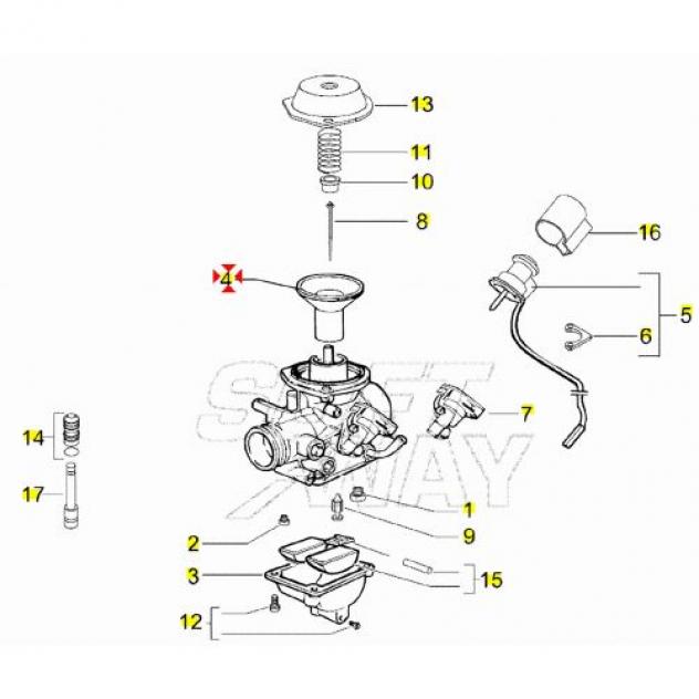 Membrana carburatore scooter Piaggio Aprilia CM140302 AP8540170 - Foto 5