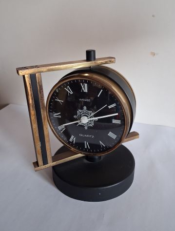 Barometro e orologio da tavolo al quarzo vintage Wesse funzionanti in ottimo s - Foto 4