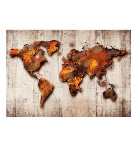 Fotomurale Adesivo Mappamondo Rustico Antico Arredalacasa - Foto 2