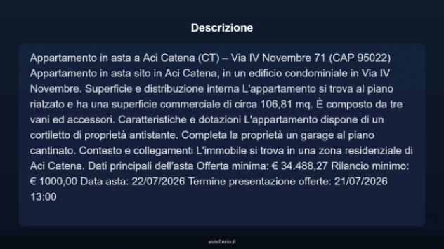 Immobile in asta di 106 m² in vendita a Aci Catena - Foto 3