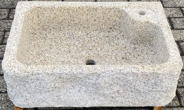 Lavello lavandino per cucina in pietra granito grigio 60 cm - Foto 10
