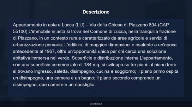 Immobile in asta di 184 m² con più di 5 locali e box auto doppio in vendita a Lucca - Foto 16