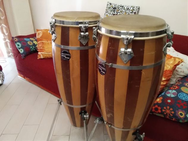 Batteria da studio dixon +coppia di Conga AMAT anni 70 come da foto - Foto 5