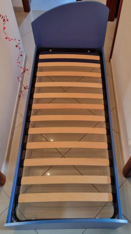 Letto singolo in legno personalizzato blu - Foto 3
