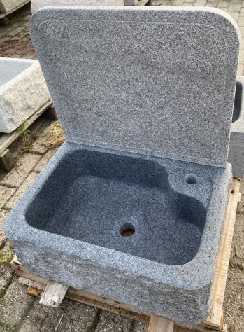 Lavello lavandino per cucina in pietra granito diorite 50cm - Foto 7