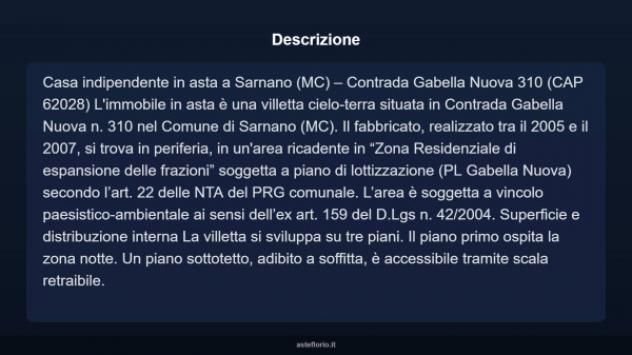 Immobile in asta di 135 m² con più di 5 locali e box auto in vendita a Sarnano - Foto 4