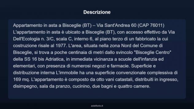 Immobile in asta di 169 m² con più di 5 locali e box auto in vendita a Bisceglie - Foto 4