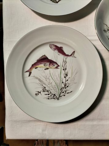 Servizio da Pesce Vintage Porcellana Bavaria Tirschenreuth (7 Pz) - Prezzo Tratt - Foto 7