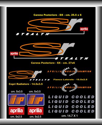Kit di adesivi aprilia sr stealth world champion