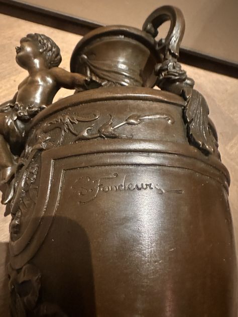 Vasi bronzo marmo putti - Foto 4