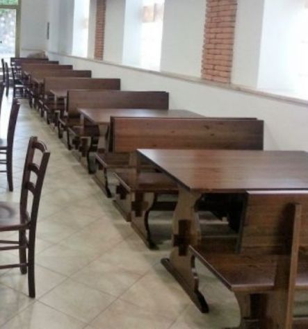 Set panca legno per pub