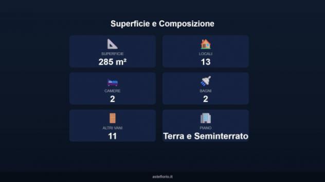 Immobile in asta di 285 m² con più di 5 locali e box auto in vendita a Fagnano Castello - Foto 2