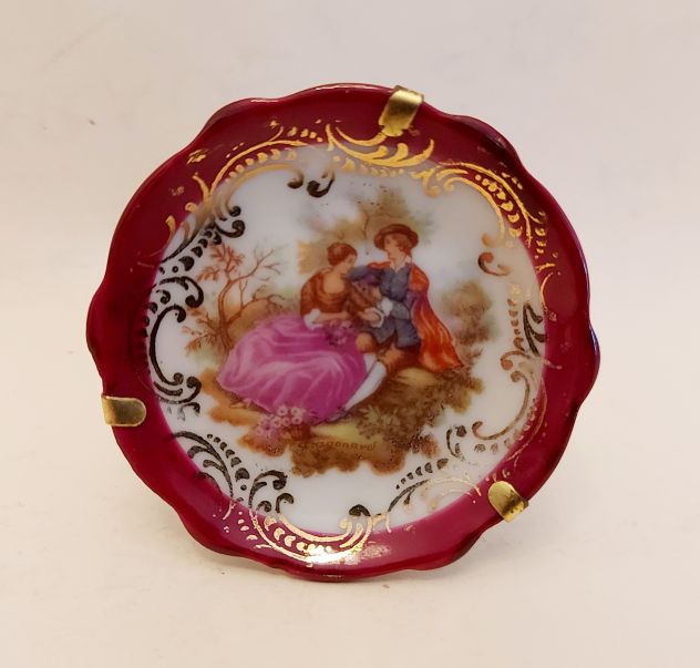 Vecchio piattino in porcellana di Limoges France da appendere o da appoggiare - Foto 4