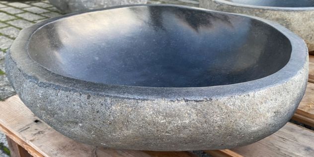 Lavabo lavandino da appoggio in pietra sasso di fiume 4 - Foto 6