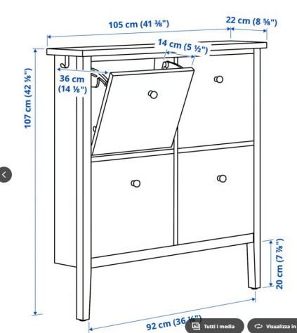 Scarpiera Ikea GULLABERG 105x22x107 - Foto 3