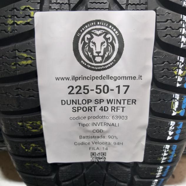 4 GOMME 225 50 17 DUNLOP A63903 - Foto 2