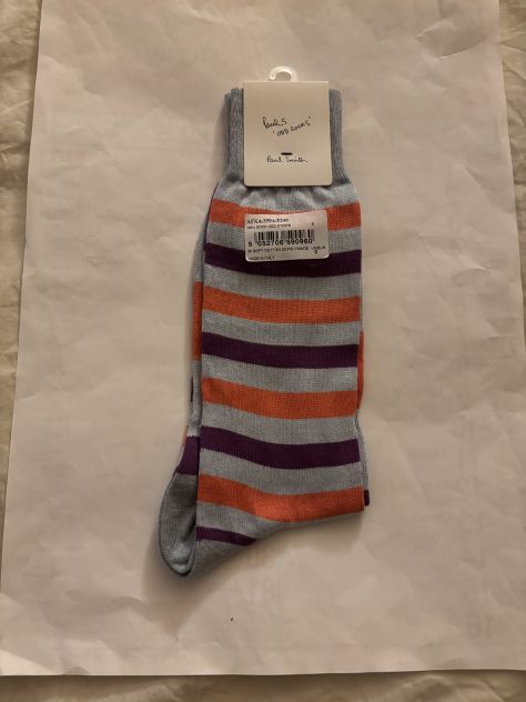 1 PAIO DI CALZE NUOVE FIRMATE ORIGINALI”PAUL SMITH”MADE IN ITALY IN COTONE,INTRO - Foto 3