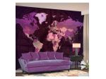 Fotomurale Adesivo Mappamondo Viola E Rosa Arredalacasa