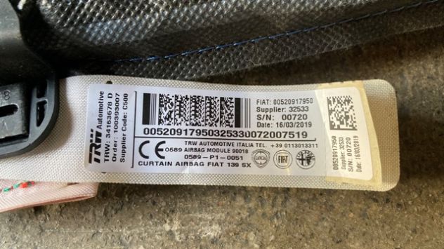 Airbag a tendina SX Fiat Panda 312 del 2019 (00520917950) - Foto 2