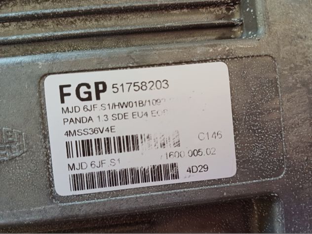 51758203 CENTRALINA MOTORE ECU FIAT PANDA 169 1.3 MULTIJET 16V MAN 5M KW51 – 70C - Foto 5