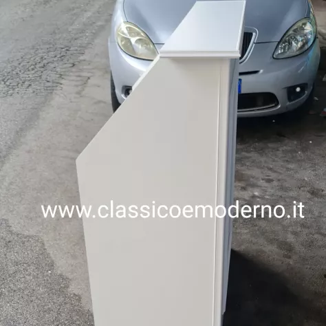 Bancone reception 100 cm modello boiserie centro estetico bianco con spedizione - Foto 2