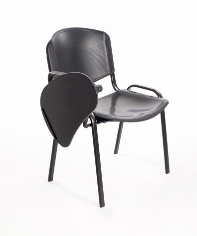 Sedie, Poltroncine Conferenza Ufficio con Scrittoio Ribaltina per le sale d'attesa - NERE in PLASTICA – NUOVE - Foto 5