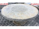 Tavolo rustico rotondo in piera di recupero