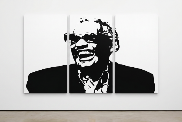 Quadro moderno Ray Charles dipinto a mano pop art - Foto 2