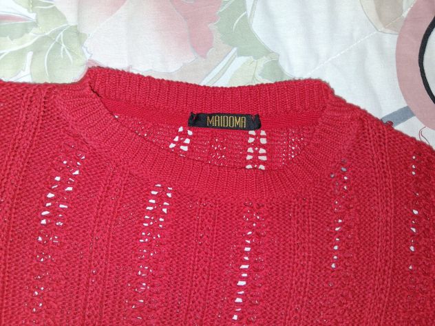 Maglia Donna a manica lunga Made in Italy in maglia traforata, tessuto fresco - Foto 3