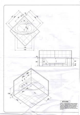VASCA IDROMASSAGGIO TITAN 140X140CM PROCIDA - Foto 7