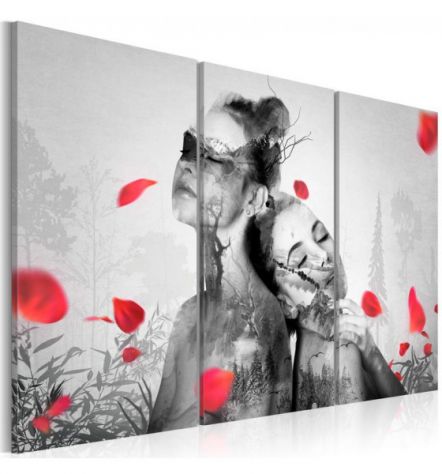 Quadro Ragazza Con I Fiori Rossi - ARREDALACASA