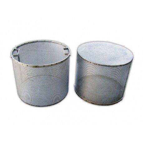 CESTELLO FORATO ACCIAIO INOX CON MANICI 40 x 34