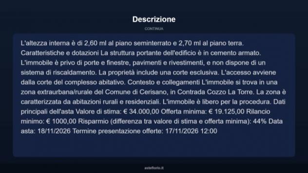 Immobile in asta di 84 m² in vendita a Cerisano - Foto 5