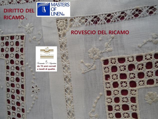 CENTRI PREGIATISSIMI LINO RICAMATI A MANO  5 modelli - Foto 7