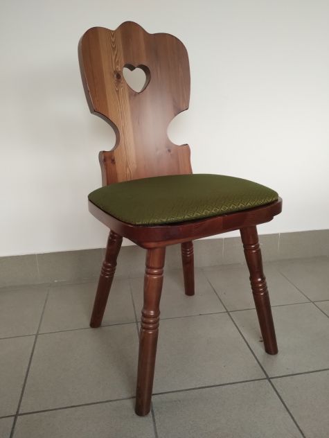 sedie tirolese tinta noce, seduta imbottita, anche in grezzo