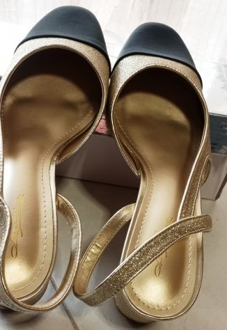 Sandalo Melissa scarpa Slingback dorati a punta nera tg 40 - Foto 9