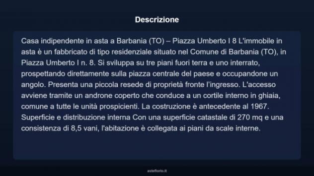 Immobile in asta di 270 m² con più di 5 locali in vendita a Barbania - Foto 3