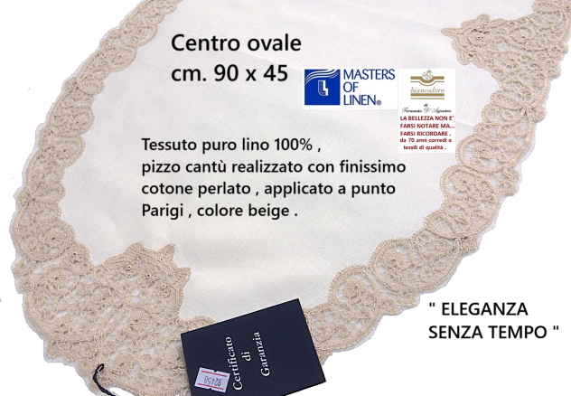 Complementi arredo unici da collezione corsie fasce runner lino ricamo a mano - Foto 4