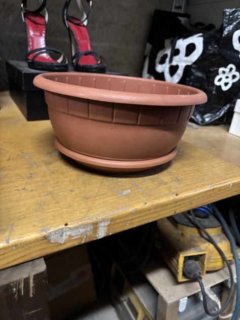 VASO+SOTTOVASO PIANTE COME NUOVI,IN PLASTICA”NICOLI”-“ARCA”MADE IN ITALY - Foto 5