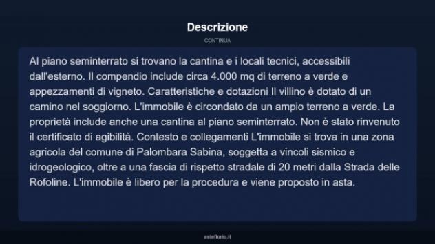 Immobile in asta di 342 m² con più di 5 locali in vendita a Palombara Sabina - Foto 4