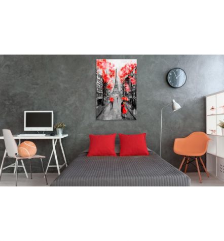 Quadro Parigi In Love - Rosso Cm. 60x90 E 120x80 - ARREDALACASA - Foto 2