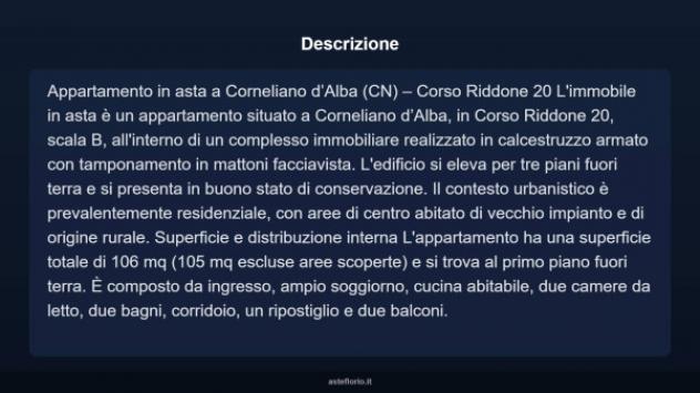 Immobile in asta di 106 m² con più di 5 locali e box auto in vendita a Corneliano d'Alba - Foto 3