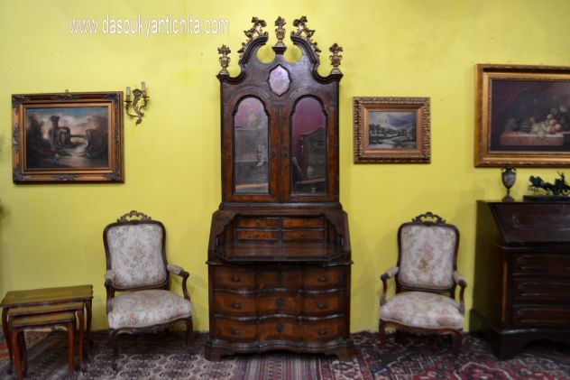 Set di tavolini a incastro stile Luigi XV con intarsio stile Boulle - Foto 2